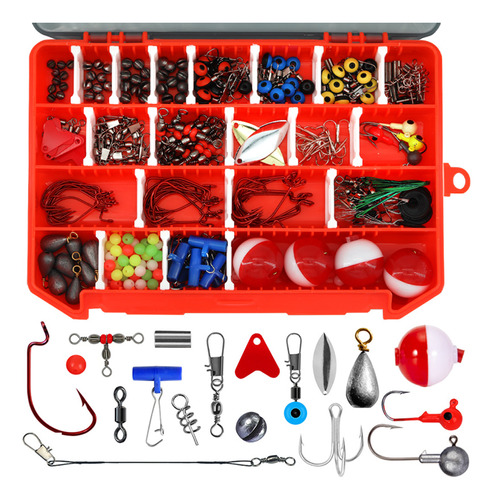 Kit De Accesorios De Pesca 263pcs Anzuelos Plomadas Giratori