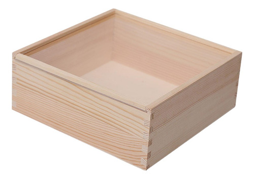 Caja De Almacenamiento De Madera, Contenedor 20cmx20cmx8cm