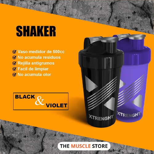 Imagen 2 de 10 de Xtrenght Shaker Vaso Mezclador De Proteínas Batidor A Rosca