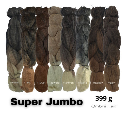 Peinador Jumbo Braid Box Braids Colors Ombré para mujer, color T1B/118, negro/cereza