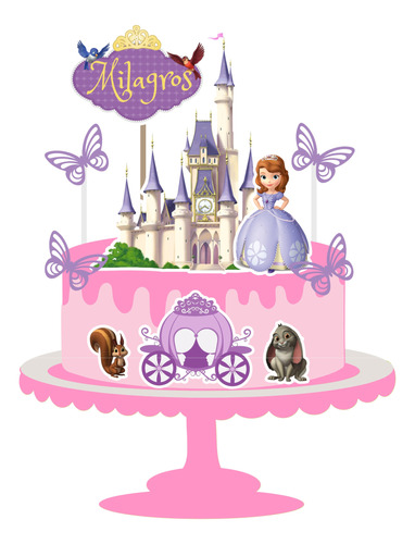 Cake Topper -adorno Para Torta- Princesa Sofia Personalizado