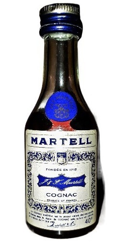 Botellita Miniatura Cognac Martell Etiqueta Blanca 1980 