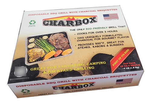 Charbox, Fun Pack (1-4 Personas) Parrilla De Carbón Desech.