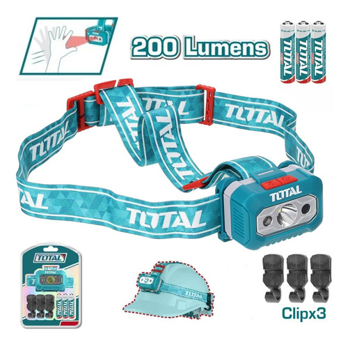 Linterna Frontal 200 Lumenes Total 3w Sensor Movimiento Led