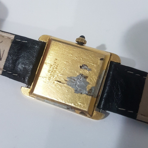 Relógio Cartier Acorda Todo Original Em Plaquer De Ouro Lind
