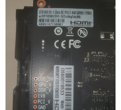 Nvidia Galax Ex Gtx 1650 Geforce Gtx 16 Series G6 (Usado)