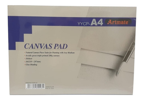 Block Canvas Artmate A4 280g 10h 100% Algodon Yycp-a4