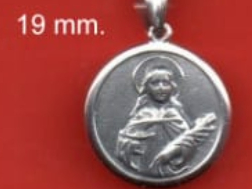 Medalla Santa Lucia Plata 14 Mm Kendra Joyas