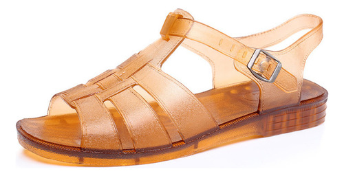 25-3 Sandalias De Suela Blanda Con Tacón Plano Retro De