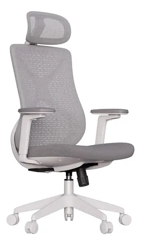 Cadeira De Escritório Ergonômica Aiven Com Mesh Elements Cinza