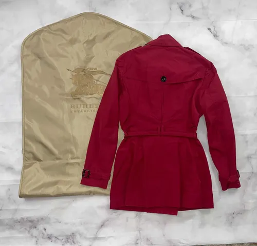 Gabardina Burberry Original Mujer Roja Talla S