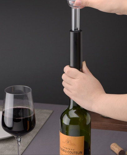 Imagen 2 de 7 de Set 4 Tapón Y Bomba De Vacío Vinos - Preserva Mejor Tu Vino
