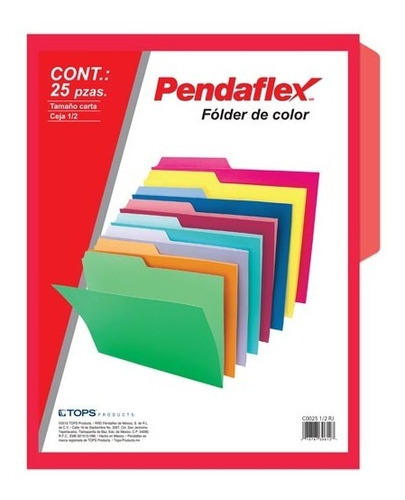 Folder Pendlaflex Carta Rojo 02512rj C/25pz