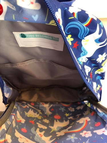 Mochila Estampada Unicornios Azul- Envio Gratis!