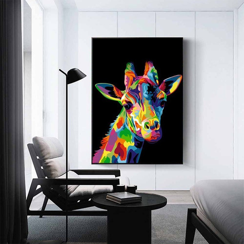 Imagen 3 de 10 de Cuadros-jirafa Colores ,decorativo,95x60cm-16k Resolución