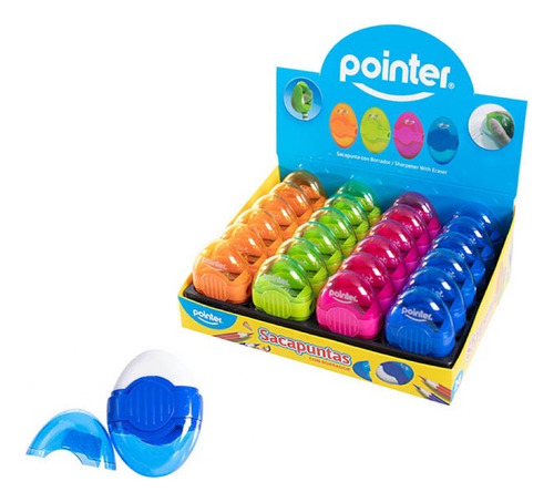 Sacapuntas Con Depósito + Borrador Pointer Set De 24 Pcs 