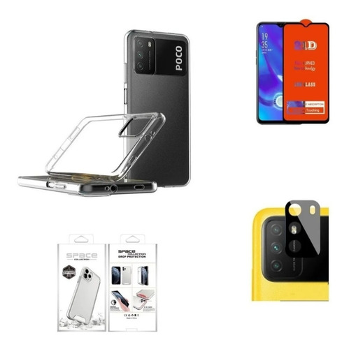 Case Funda Para Xiaomi Poco M3 + Mica De Pantalla Y Cámara