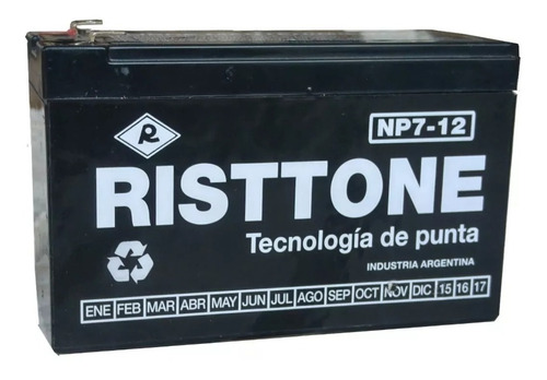 Bateria Alarma 12 V 7 Ah Risttone Recargables Con Gtia.