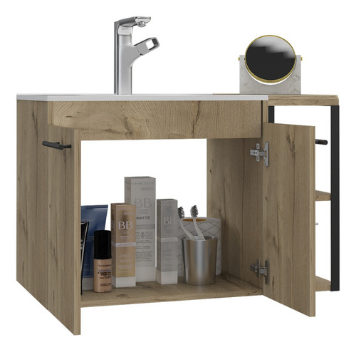 Mueble De Lavamanos Khari 80 Flotante + Espejo - Duna