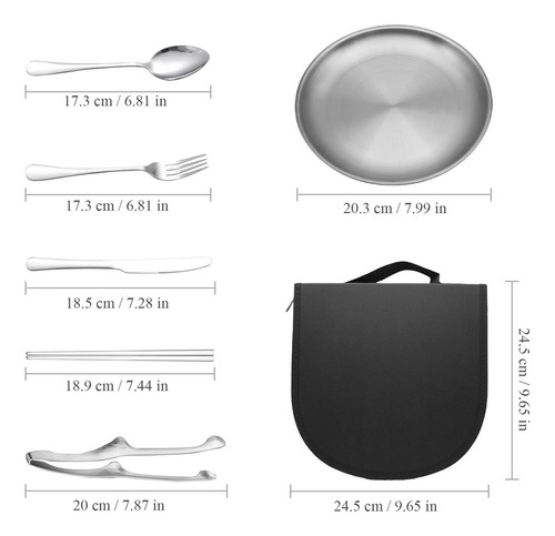 Kits De Vajilla Para Acampar Al Aire Libre De Acero Inoxidab