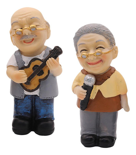 2x Figuras De Pareja De Ancianos Figuras De Abuelos Y Padres