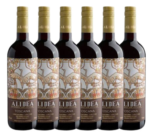 Vinho Tinto Seco Low Carb Sem Add Açúcar Alibea 750ml 12 Un.