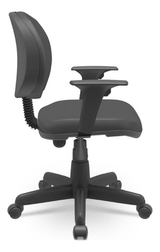 Cadeira giratoria Ergonomica De Escritorio Backita Preto Plaxmetal, operativa, com nr17 certificada , aço costura . braco regulavel, rodizio nylon , pistao a gas tecido e curvim preto, back system ,
