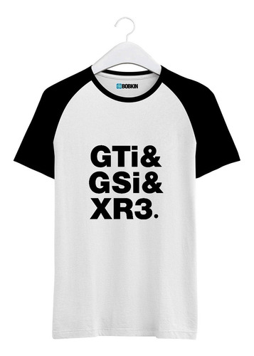 Imagem 1 de 2 de Camisa, Camiseta Raglan Carros Clássicos Gti Gsi Xr3 