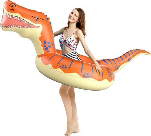 Jasonwell Tubo Flotador Inflable De Dinosaurio Para Ninos...