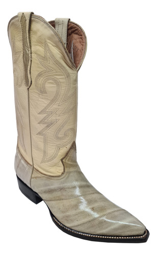 Botas Vaquera Piel De Anguila Original Color Hueso