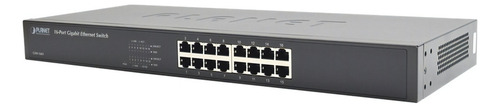 Portas Planet Switch de 16 Gigabit para rack de metal Gsw-1601