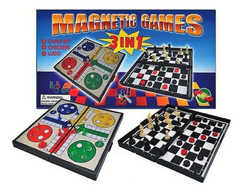 Tablero Multijuego Magnético Ajedrez Ludo Dama 3 En 1 -419