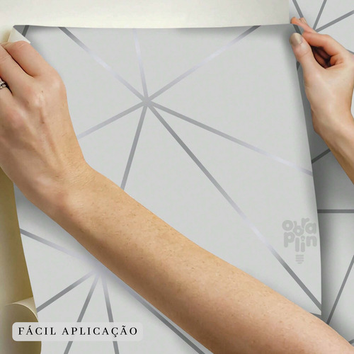 Adesivo Decorativo Papel De Parede Ripas Zara Geométrico 10m Cor Zara Cinza 02