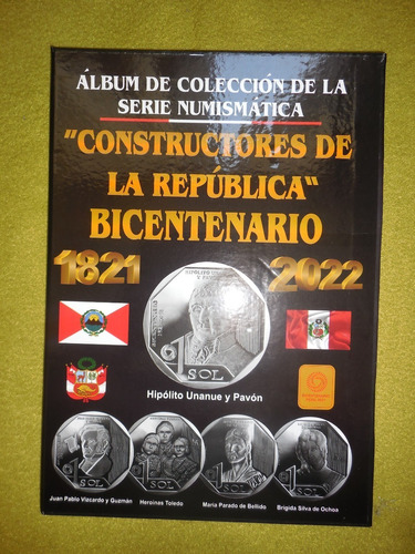 Imagen 1 de 3 de Álbum De Monedas Constructores De La Republica Bicentenario