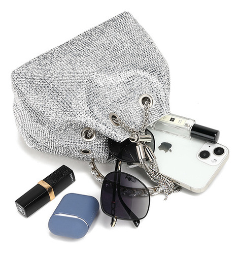 Bolso De Noche Dorado Bolso Tipo Cubo Portátil