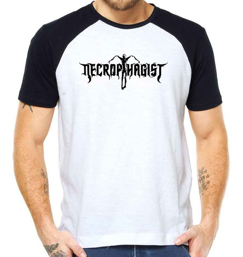 Promoção - Camiseta Raglan Necrophagist - 100% Poliéster