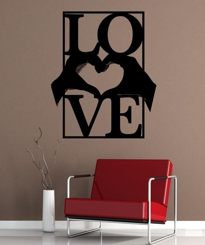 Vinilo Decorativo Love Manos Heart     