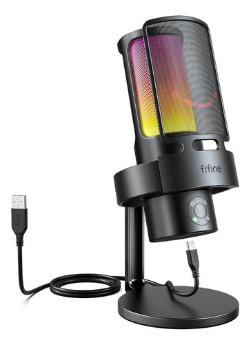 Microfone Dinâmico Gamer Fifine A8 Plus Modelo Cor Preto