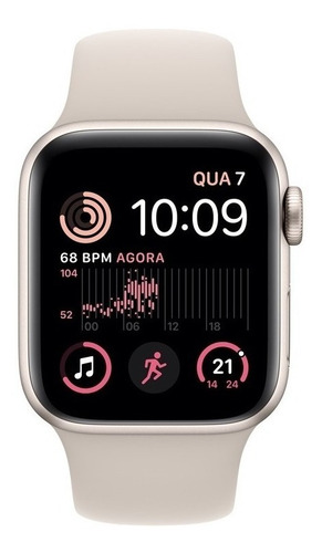 Imagen 2 de 9 de Apple Watch SE GPS - Caja de aluminio blanco estelar 40 mm - Correa deportiva blanco estelar - Patrón