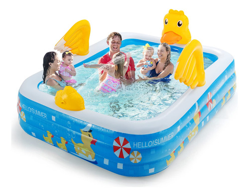 Piscina Familiar Inflable De Gran Tamaño Con Altura Ajustabl