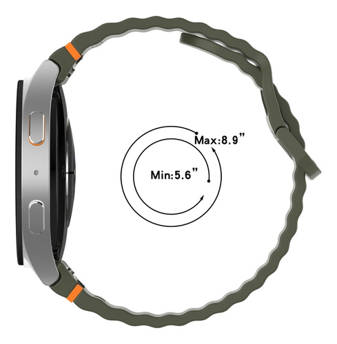 Correa De Silicona Gris Claro Para Samsung Galaxy Watch 6 Cl