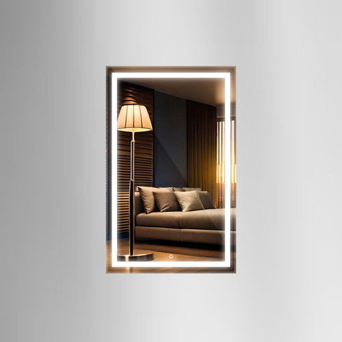 Espelho Retangular Jateado Led 140x100 Lapidado Decorativo
