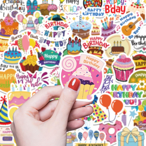 Konsait Pegatizas De Feliz Cumpleaños Para Niños, Calcomanía