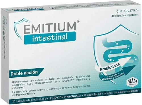 Emitium Intestinal, Vitaminas, Minerales Y Probióticos 60b Sabor Sin Sabor