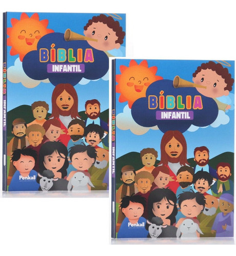 Combo 2 Bíblias Infantil Colorida + 200 Ilustrações Turminha