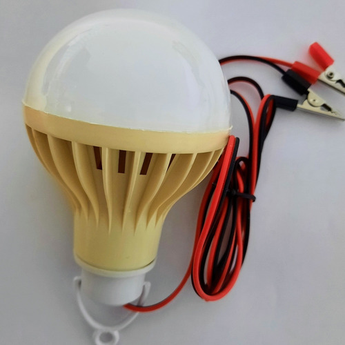 Foco Led P/batería Dc 9w 12v C/cable Rojo-negro C/conectores