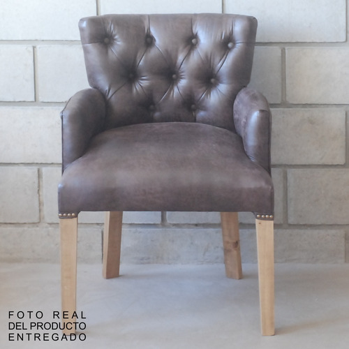 Imagen 3 de 10 de Silla Sillon Cabecera Puntera Apoyabrazos Capitone Premium