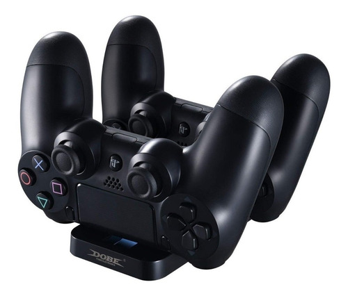 Base Cargador Joystick Ps4 Play 4 X2 Doble Horizontal Usb 