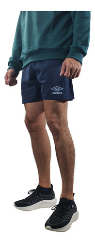 Umbro Bermuda Running Hombre Plana Ar Marino Ras