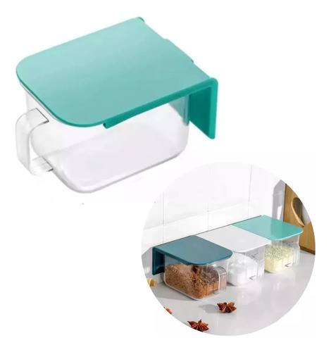 Contenedor Hermetico Cocina Para Pared Mesada + Cuchara X3 Surtidos